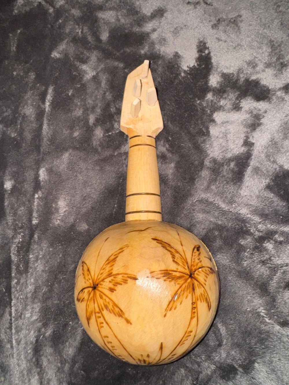 Half Moon Bay Handmade Wooden String Instrument Palm Tree Carved